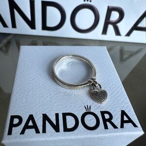 Pandora ring with heart lock